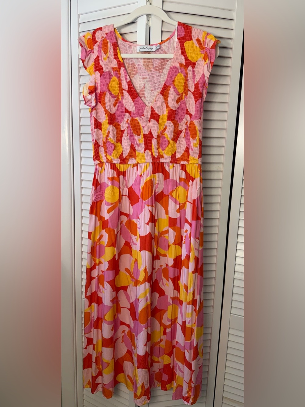 Petal & Pup Pink, Red & Yellow Floral Smocked Sundress